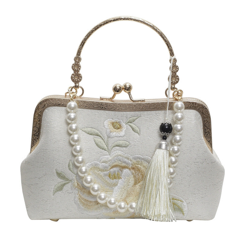 VOIDRA Han Embroidered Shell Bag – Beaded Tassel Chinese-Inspired Crossbody