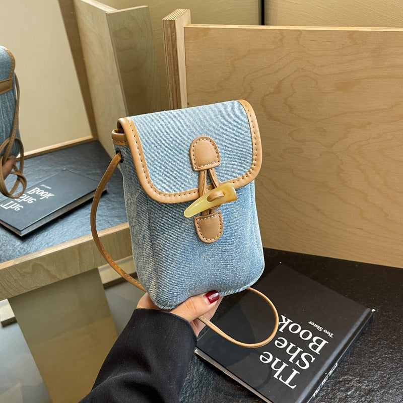 VOIDRA™ HornLoop – Minimalist Denim Canvas Crossbody Phone Bag