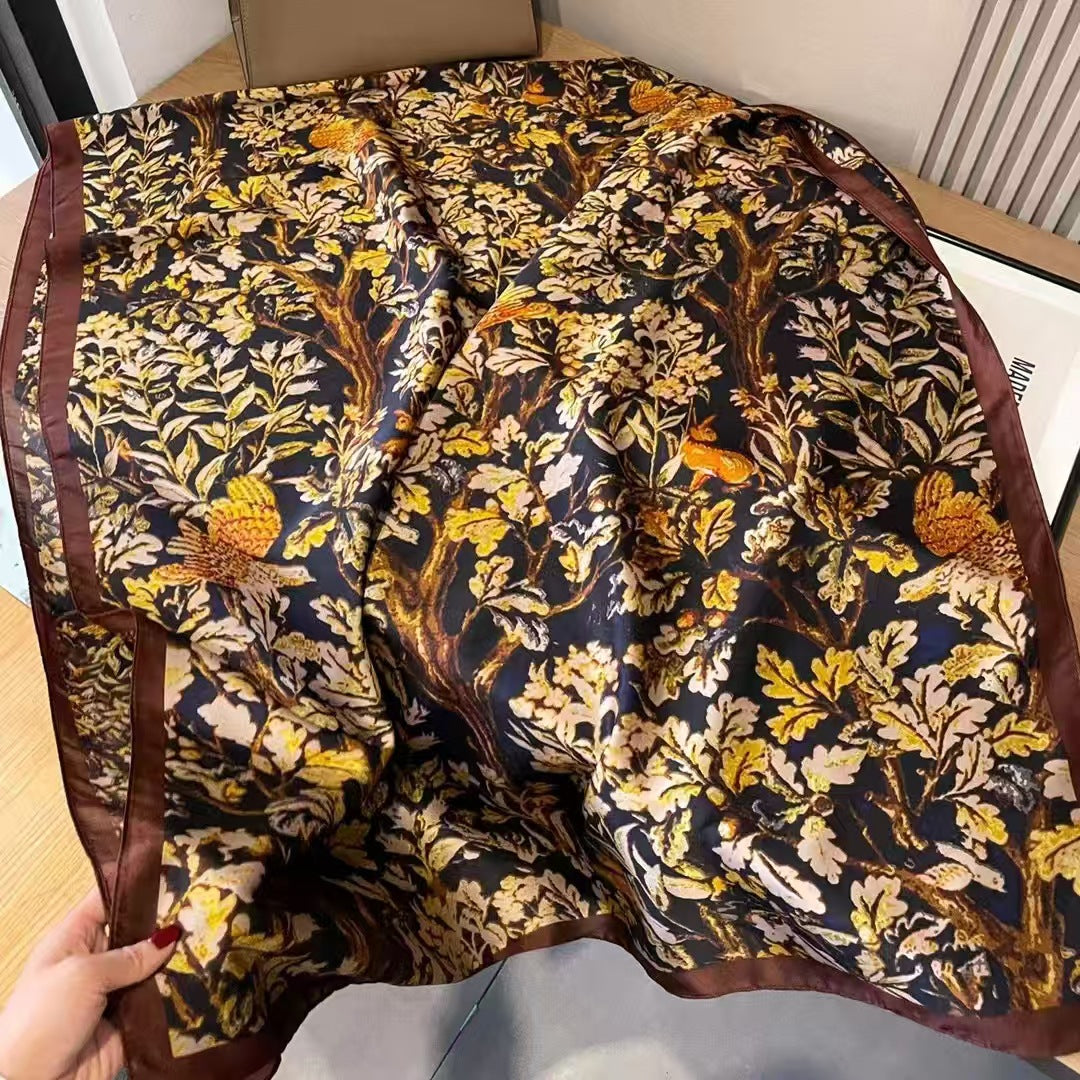 The Muse Printed Satin Scarf | VOIDRA