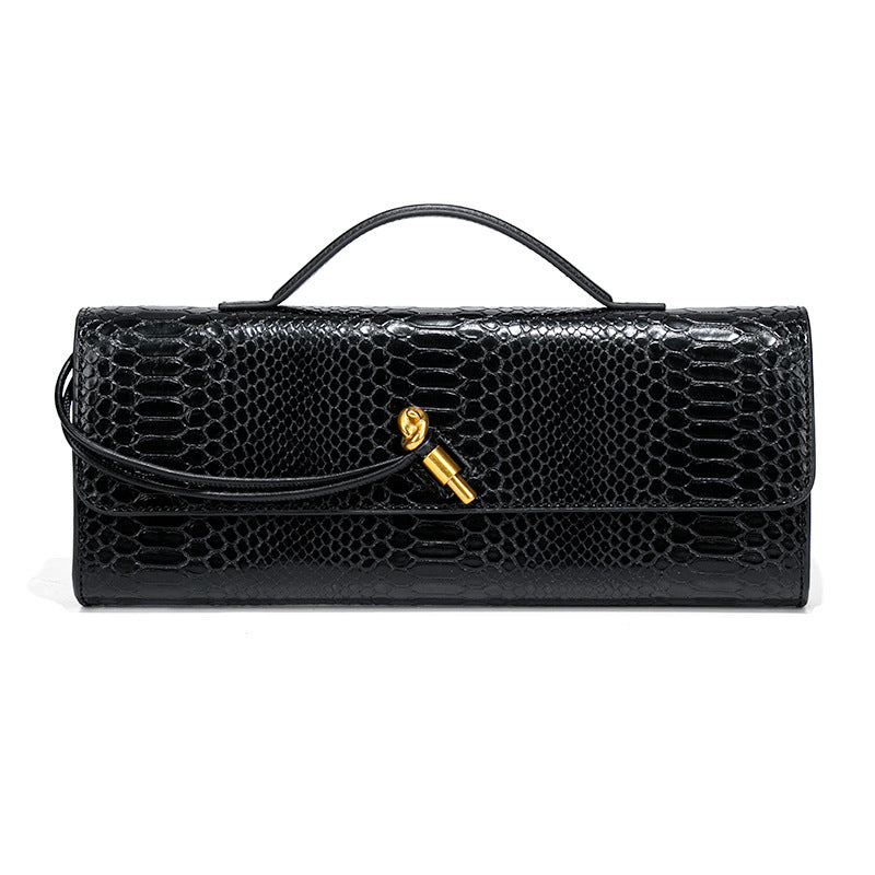 VOIDRA Éclat – Retro Luxe PU Lock Clutch for Evenings & Events