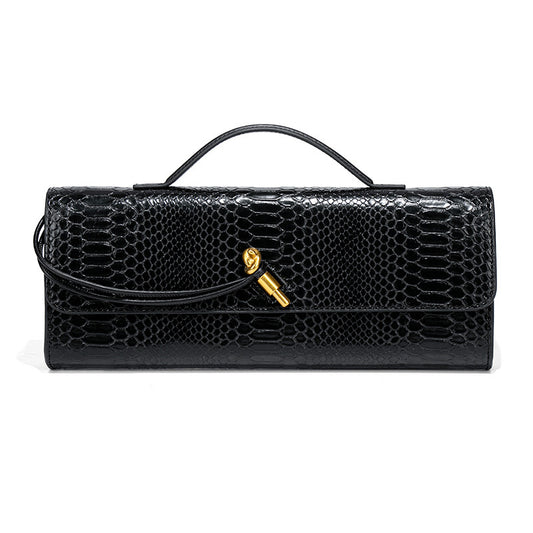VOIDRA Éclat – Retro Luxe PU Lock Clutch for Evenings & Events