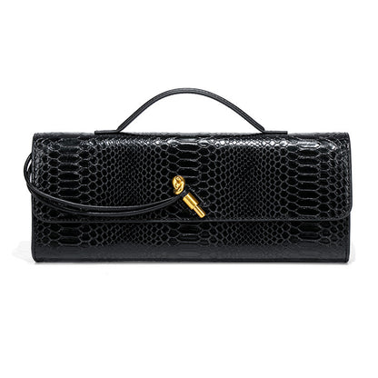 VOIDRA Éclat – Retro Luxe PU Lock Clutch for Evenings & Events