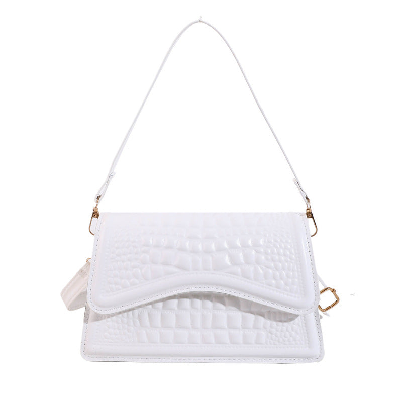VOIDRA TEMPT — Embossed Croc Pattern Shoulder Bag in Bold Colours