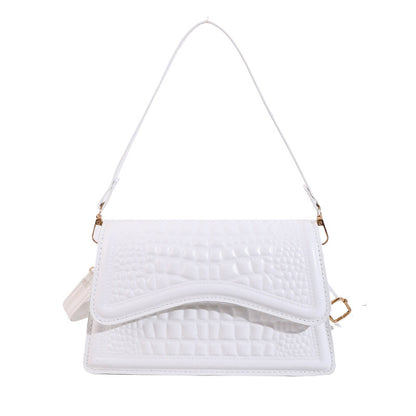 VOIDRA TEMPT — Embossed Croc Pattern Shoulder Bag in Bold Colours