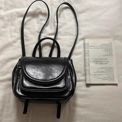 VOIDRA MetroMuse – Mini Preppy PU Leather Backpack