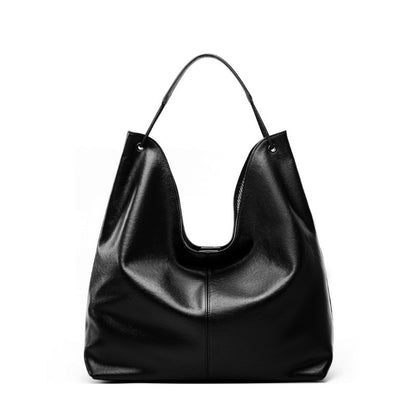 VOIDRA TerraForma – Large Capacity Cowhide Leather Contrast Tote