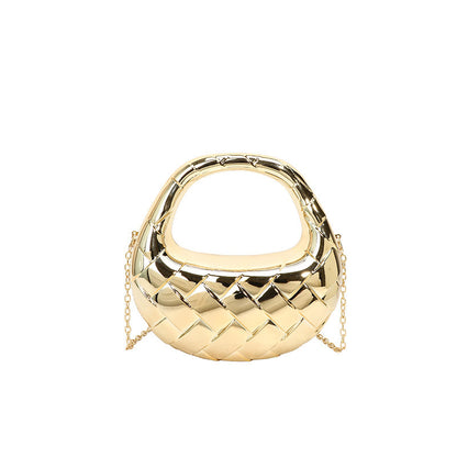 VOIDRA PrismDrape™ Acrylic Dumpling Clutch – Sculpted Elegance in Rhombus Form