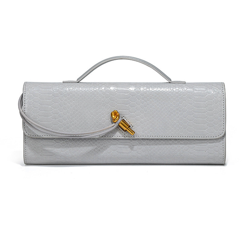 VOIDRA Éclat – Retro Luxe PU Lock Clutch for Evenings & Events