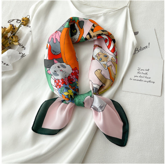 The Doodle Print Silk Twilly