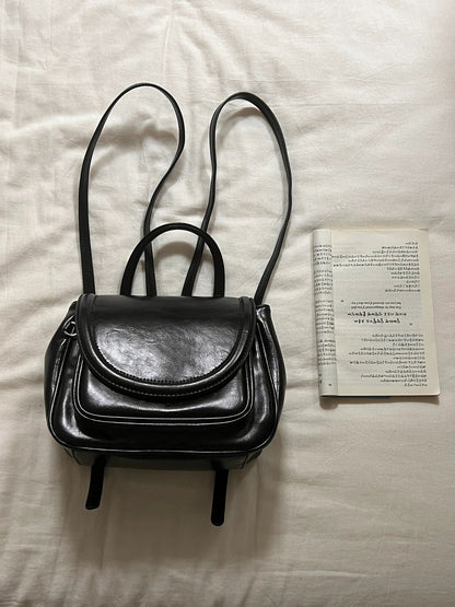 VOIDRA MetroMuse – Mini Preppy PU Leather Backpack