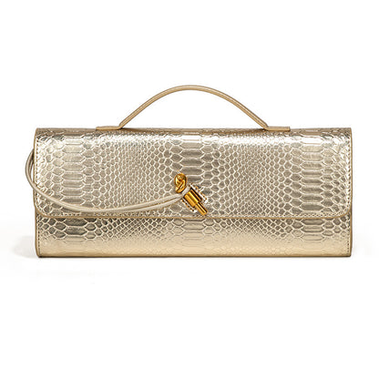 VOIDRA Éclat – Retro Luxe PU Lock Clutch for Evenings & Events