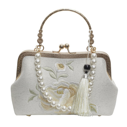 VOIDRA Han Embroidered Shell Bag – Beaded Tassel Chinese-Inspired Crossbody