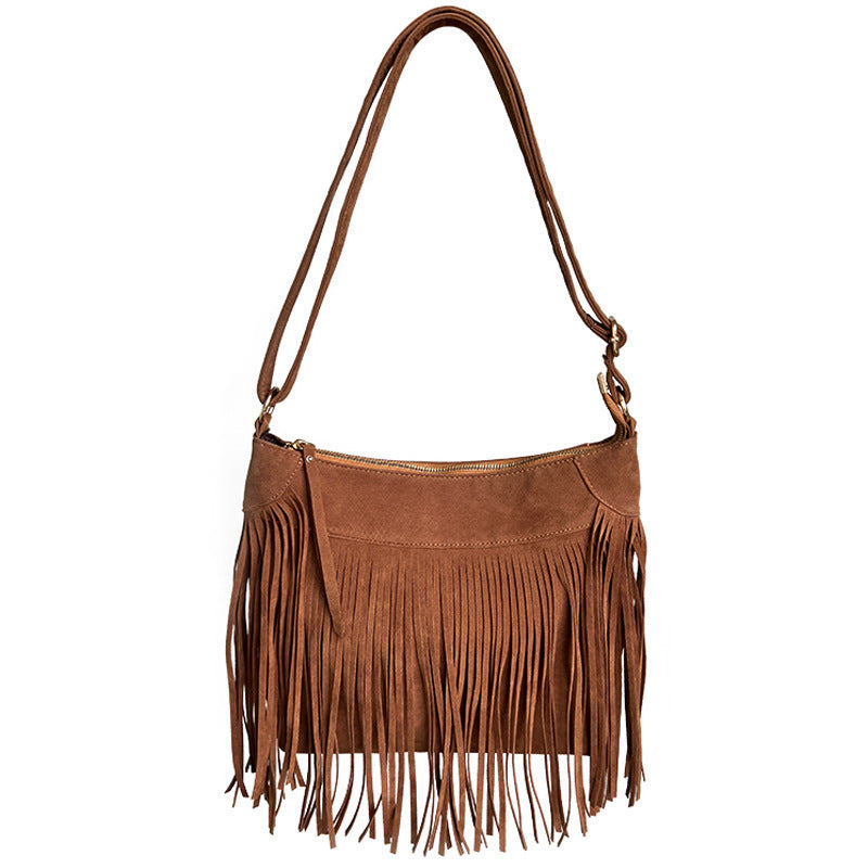VOIDRA LoomMuse – Retro Cotton-Linen Tassel Shoulder Bag