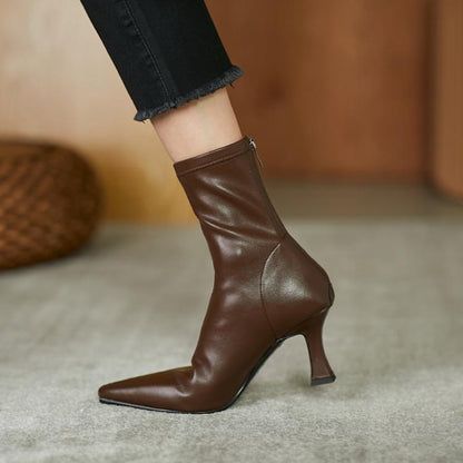 Verre Pointed Ankle Boots in Vegan Leather | VOIDRA