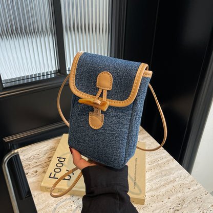 VOIDRA™ HornLoop – Minimalist Denim Canvas Crossbody Phone Bag