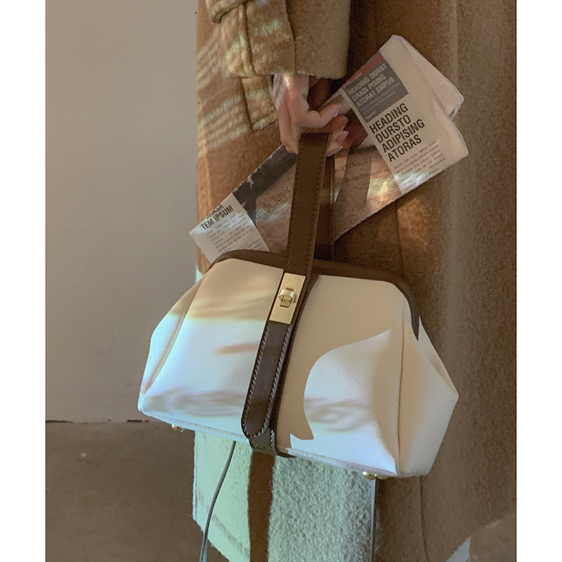 VOIDRA AuraClip™ Retro Messenger – Contrast-Color PU Leather Shoulder Bag