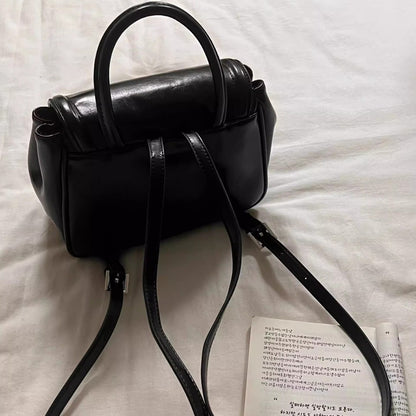 VOIDRA MetroMuse – Mini Preppy PU Leather Backpack