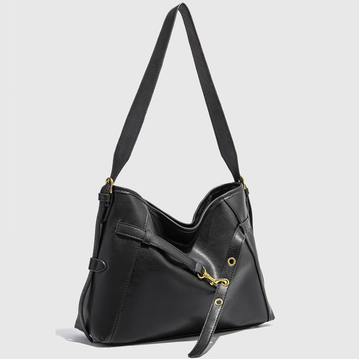 VOIDRA EchoTote – Vintage PU Leather Vertical Shoulder Bag