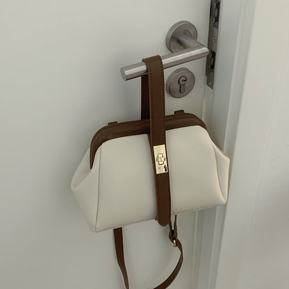 VOIDRA AuraClip™ Retro Messenger – Contrast-Color PU Leather Shoulder Bag