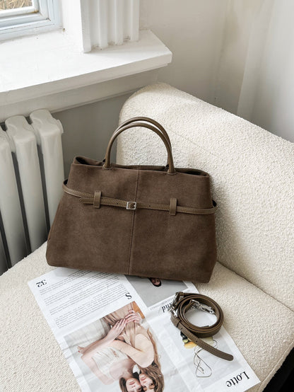 VOIDRA SuedeLock™ Retro Cowhide Crossbody – Street Luxe Edition