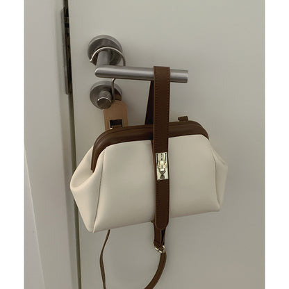 VOIDRA AuraClip™ Retro Messenger – Contrast-Color PU Leather Shoulder Bag