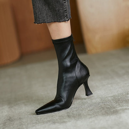 Verre Pointed Ankle Boots in Vegan Leather | VOIDRA