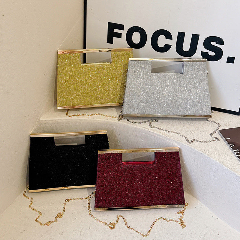 VOIDRA GlimmerVault™ Metallic Luxe Shoulder & Hand-Carry Bag