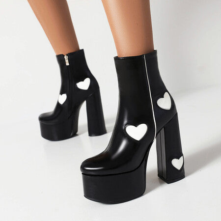 HEART.RISE – Platform Colorblock Boots (Size 34–43)