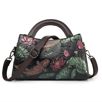 Angler Luxe Retro Crossbody – Embossed Elegance in Motion