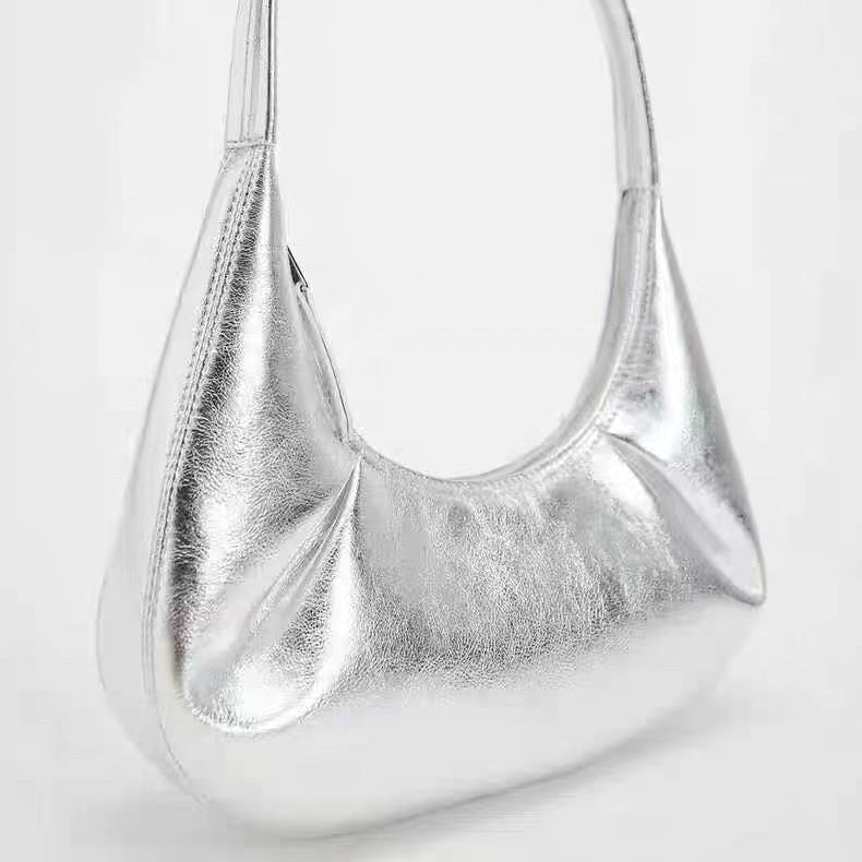 VOIDRA™ Selenodont Oval Mini Bag – Futuristic Metallic Shoulder Clutch