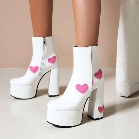 HEART.RISE – Platform Colorblock Boots (Size 34–43)
