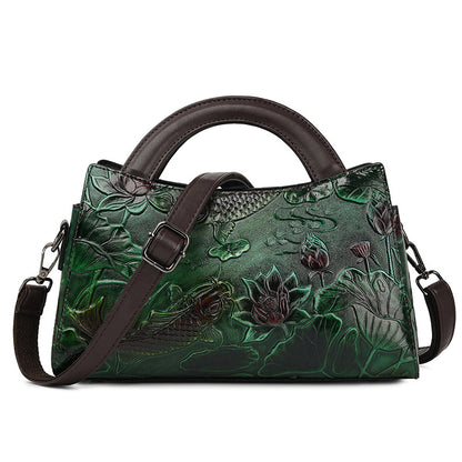 Angler Luxe Retro Crossbody – Embossed Elegance in Motion