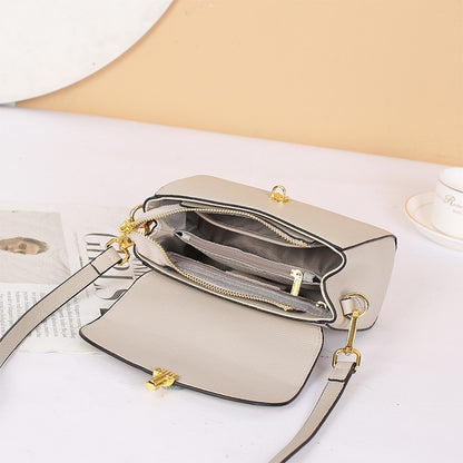 VOIDRA LYRA — Soft Cowhide Everyday Shoulder Bag in Pearl-Tone Elegance