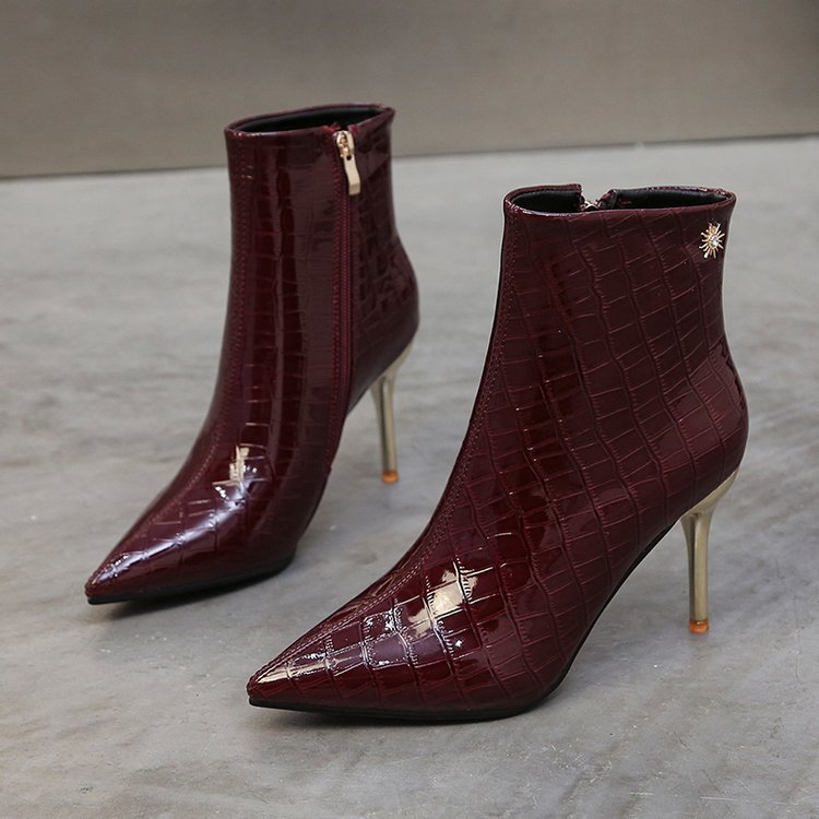 The Marble Patent Stiletto Boot | VOIDRA