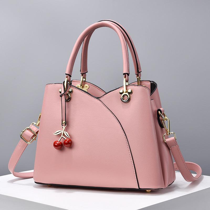 FLORESTA – Printed Cherry & Leaf PU Shoulder Bag