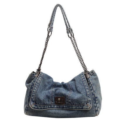 VOIDRA Denim Chainline Shoulder Tote — Summer Edition