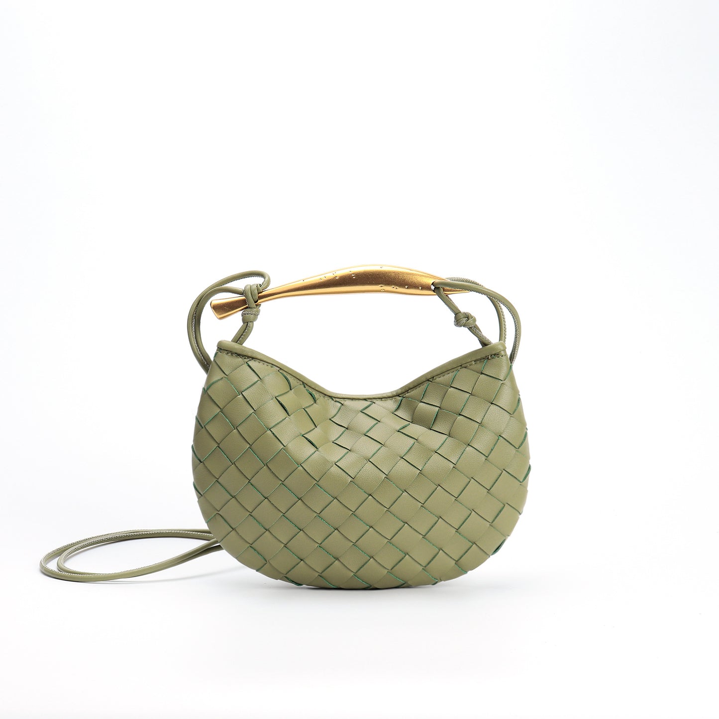 Véna – Woven Leather Mini Crossbody in Cowhide Grace