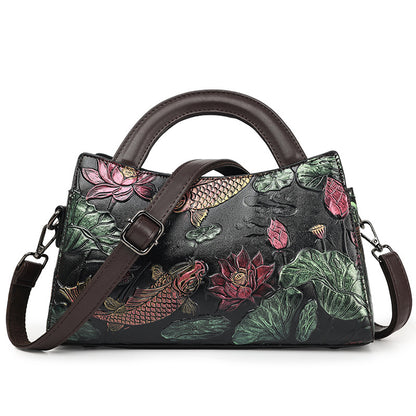 Angler Luxe Retro Crossbody – Embossed Elegance in Motion