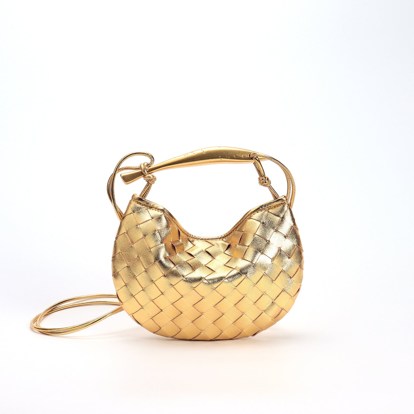 Véna – Woven Leather Mini Crossbody in Cowhide Grace