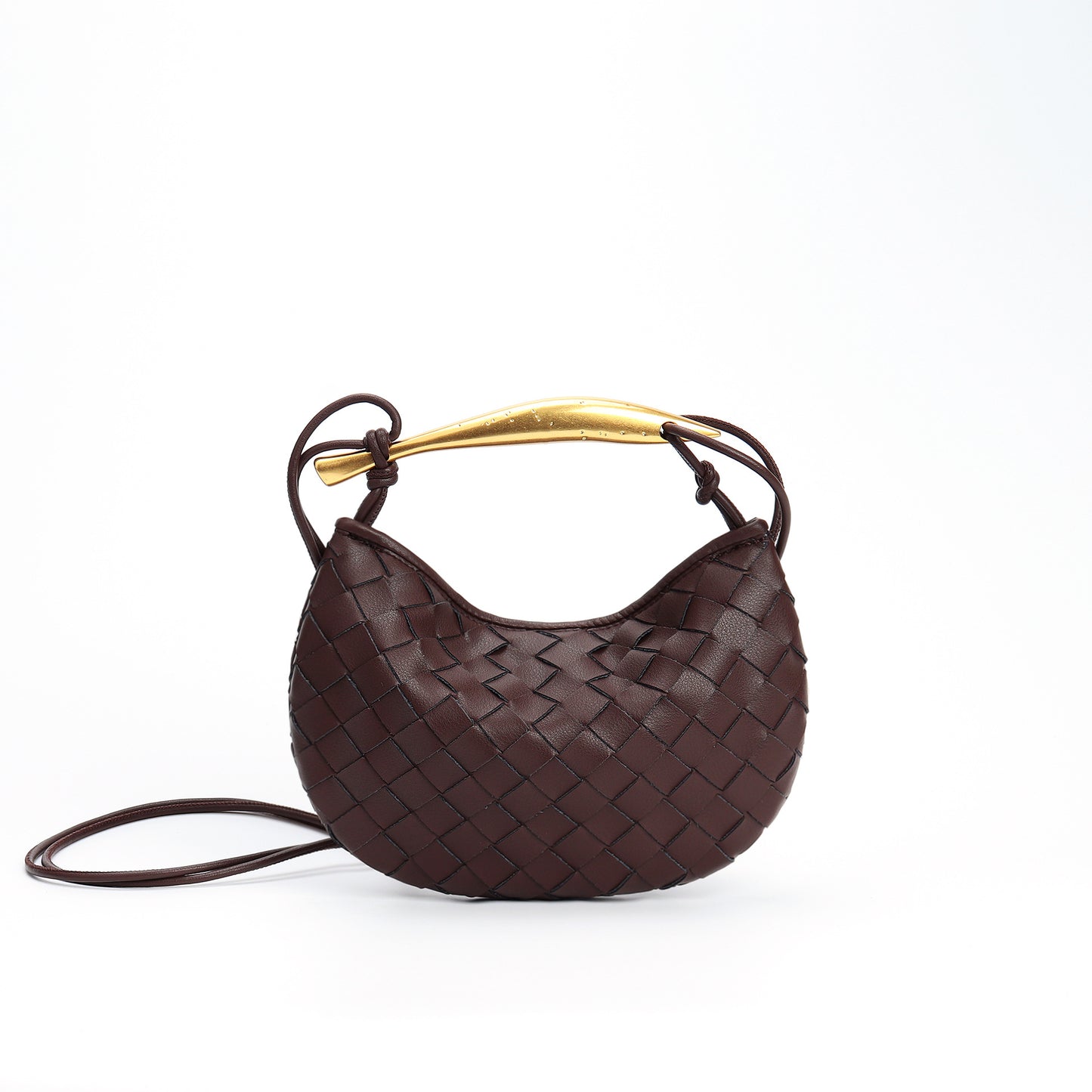 Véna – Woven Leather Mini Crossbody in Cowhide Grace