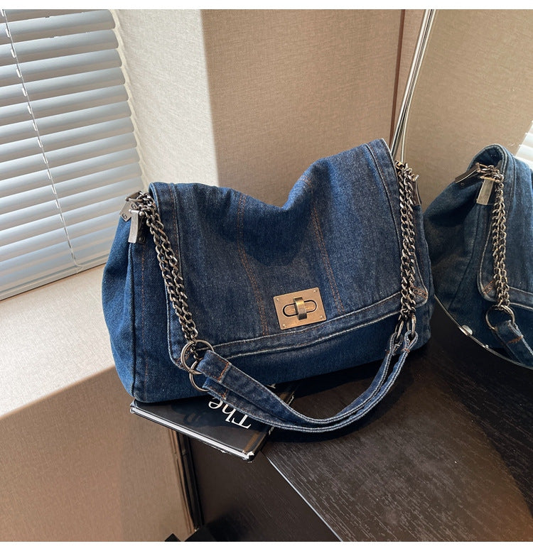 VOIDRA Denim Chainline Shoulder Tote — Summer Edition