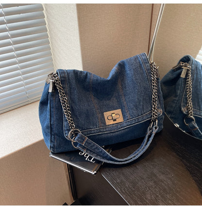 VOIDRA Denim Chainline Shoulder Tote — Summer Edition