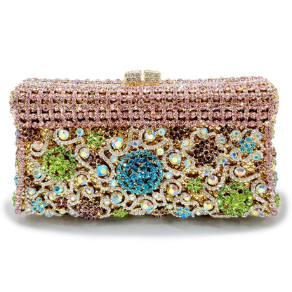 VOIDRA GemBlaze™ Crystal Bloom Clutch – Handcrafted Brilliance for Bold Evenings