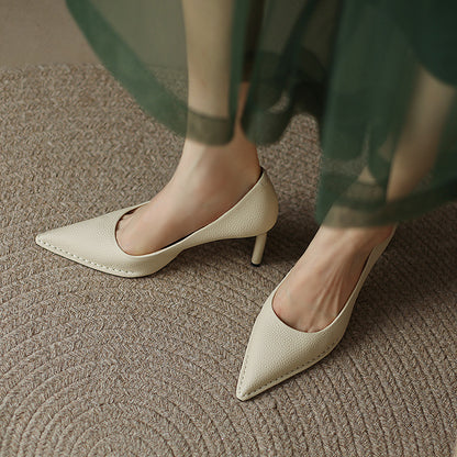 VOIDRA™ SculptHeels – Premium Cowhide Pointed High Heel Pumps (6–8cm)