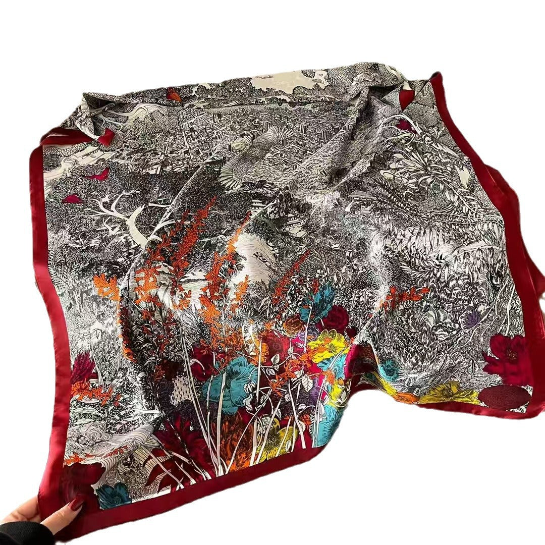 The Muse Printed Satin Scarf | VOIDRA