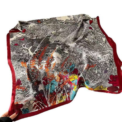The Muse Printed Satin Scarf | VOIDRA