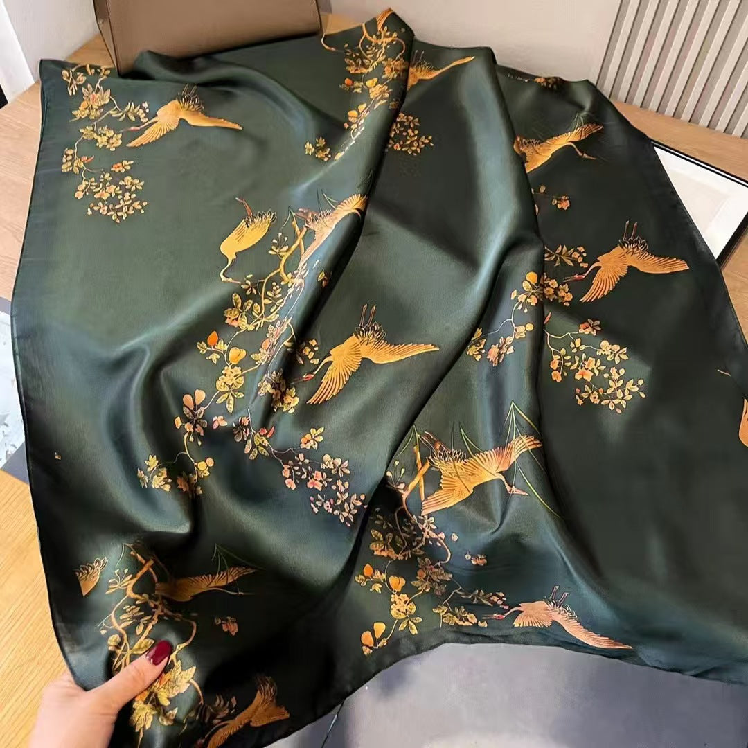 The Muse Printed Satin Scarf | VOIDRA