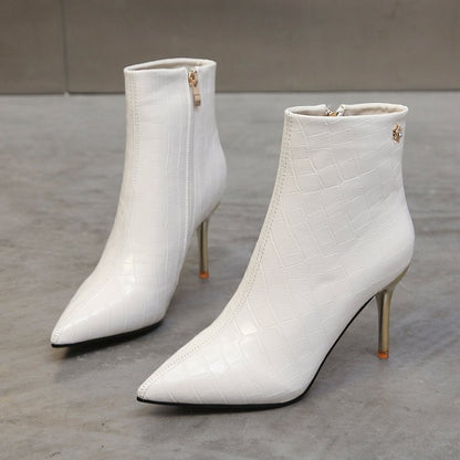 The Marble Patent Stiletto Boot | VOIDRA