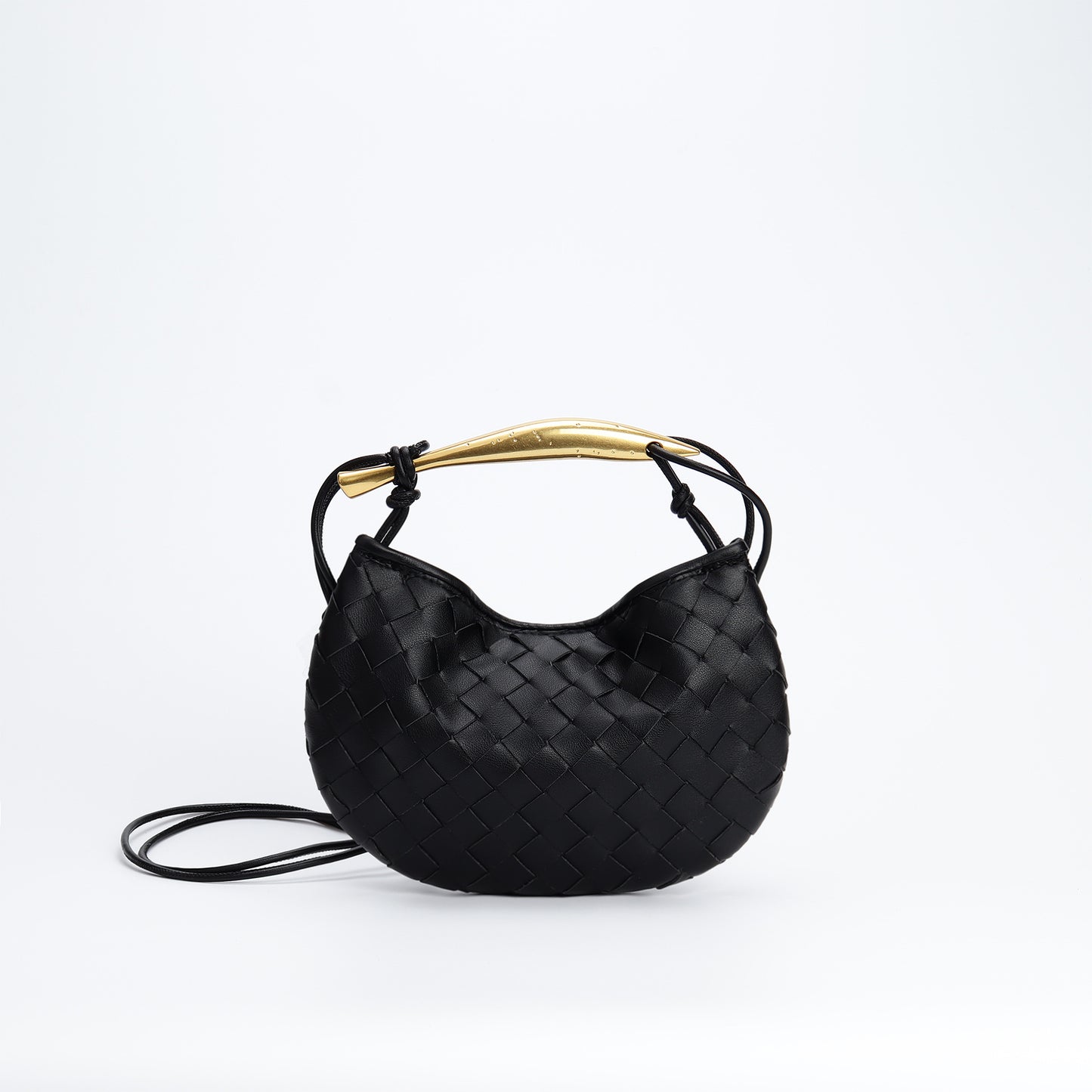Véna – Woven Leather Mini Crossbody in Cowhide Grace