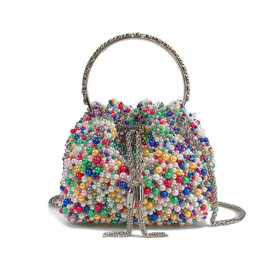 VOIDRA LUSTRA — Pearlized Mini Acrylic Bucket Crossbody Bag